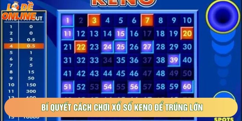 Bí quyết cách chơi xổ số Keno để trúng lớn Bí quyết cách chơi xổ số Keno để trúng lớn